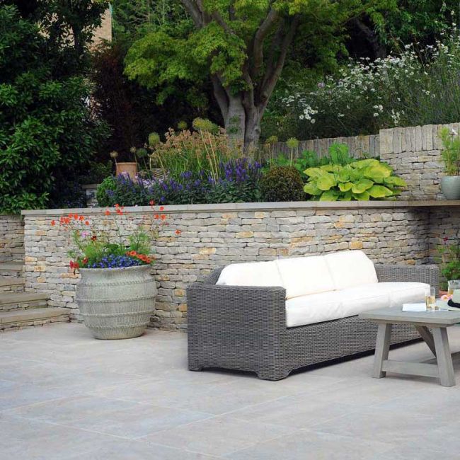 The retaining wall is an attractive feature in its own right